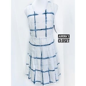 Pendleton 2P White Cotton Plaid Dress Pleated Skirt Fit Flare NWT